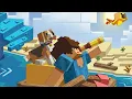 A quiet evening of Digital Coloring Minecraft Adventure on the raft with Dog Turtles