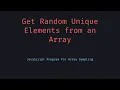 Get n Unique Random Elements from an Array in JavaScript