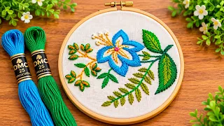 Beautiful Pink Flower Embroidery | Hand Embroidery for Beginners