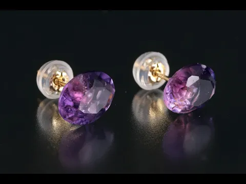 アメジスト 18金(K18)スタッドピアス｜天然石 ピアス 通販 キラリ石