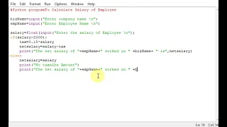 Python program To Calculate Salary of Employee