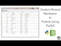 PyQT5 Tutorial For A Student Record Maintainer System