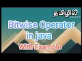 Bitwise operator in java java programming in tamil