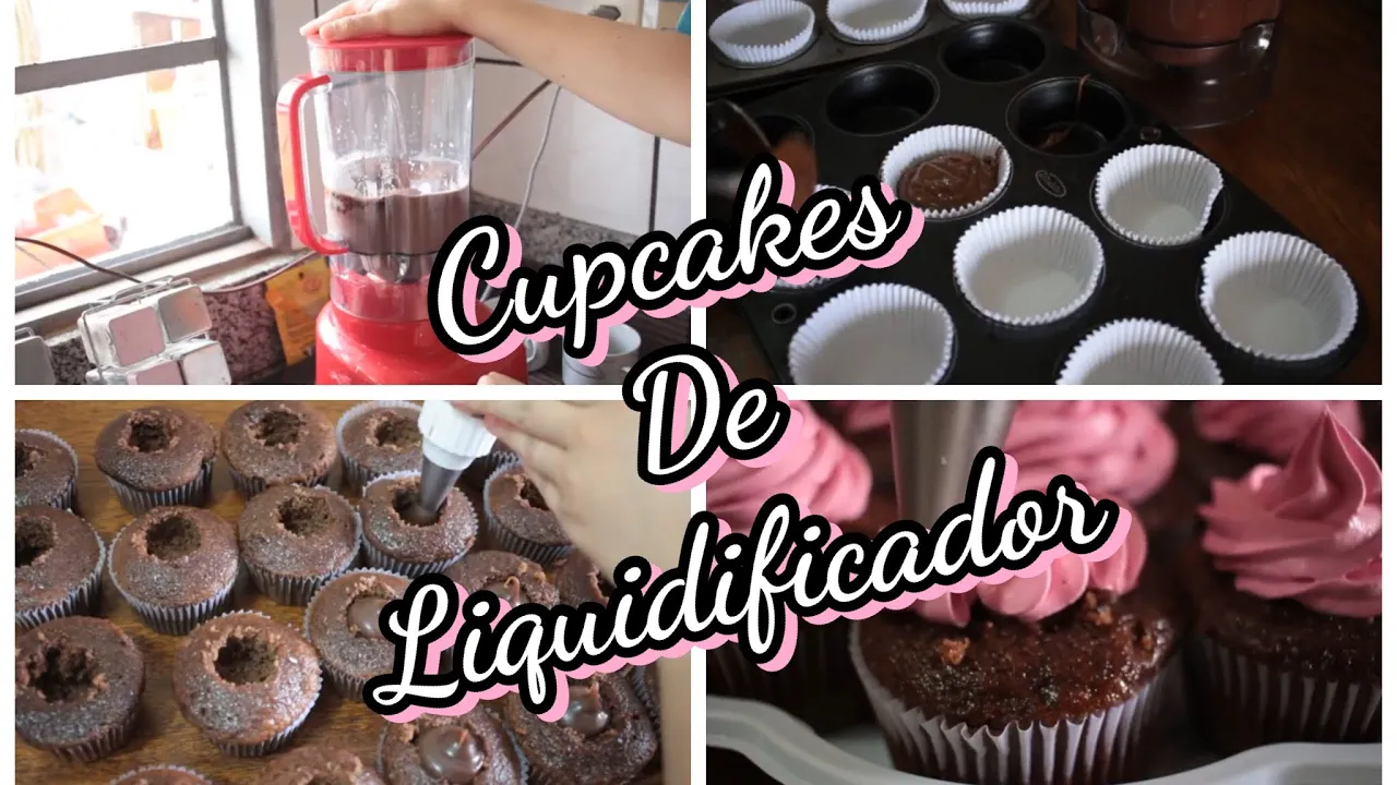 FAZENDO CUPCAKE DE CHOCOLATE RECEITA FÁCIL DE LIQUIDIFICADOR