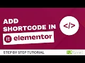 How To Add Short code In Elementor