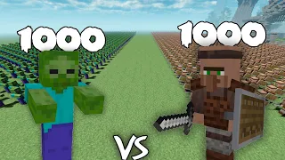 Download 1000 Zombies Vs 1000 Guard Villagers | Minecraft | MP3