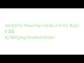 Sonata for Piano Four Hands in B-flat major K 358/186c By Wolfgang Amadeus Mozart (with Score)