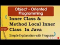 Inner Class Method Local Inner Class Java Simple Explanation with Program