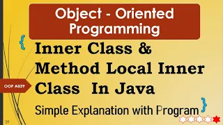 Inner Class Method Local Inner Class Java Simple Explanation with Program