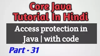 Core Java Tutorial In Hindi Access Protection In Packages In Java Part-31