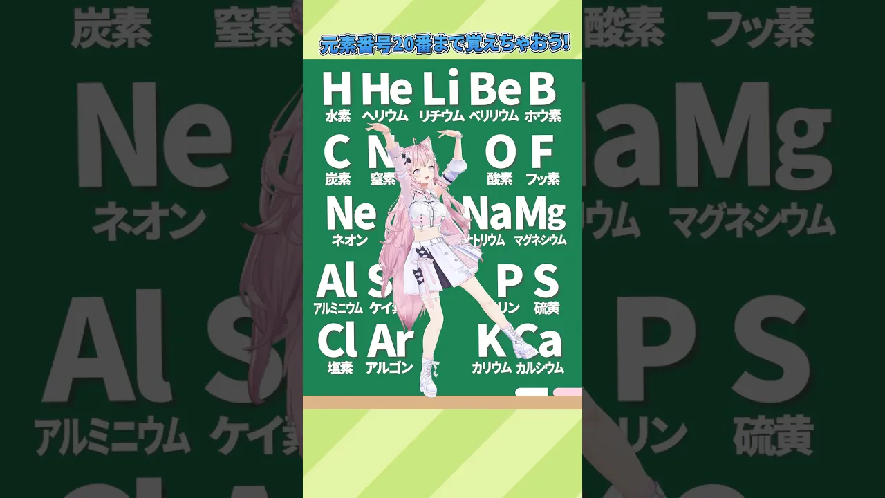 受験生必見⁉元素記号20番まで覚えられる曲⁉ #hololive #ホロライブ #shorts #dance #ダンス #vtuber #博衣こより #爆ラブ #爆ラブダンス #ナユタン星人