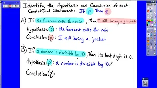 Chapter 2 Section 3 Identifying Hypothesis and Conclusion of Conditional Statements 1 of 3