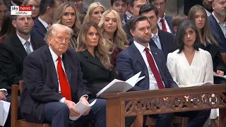 WATCH: Donald Trump and JD Vance react to prayer service ‘lecture’