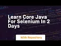 learn core java for selenium in 2 days