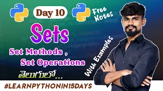 Sets in Python Set Methods Operations Explained With Examples Python Course in Telugu 2023