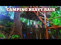 Kamperen te midden van aanhoudende hevige regenval 🌧 Een droomhut creëren midden in het bos ASMR