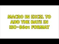 Macro in Excel to add the date in ISO-8601 format