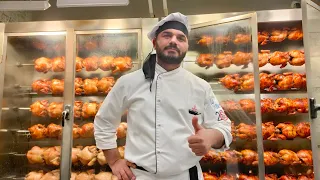 طريقة شواء الدجاج المشوي بلمطاعم بتفصيل بصوت والصورة   دندنها