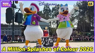 "A Million Splashes of Colour" Show Stage with Donald, Daisy, Tiana - Disneyland Paris 2026 (4K)