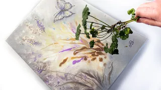 Slapping flowers against a canvas until I make ART