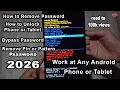 Any Phone Tablet Forgotten Password Reset How to remove Password WORK AT ANY ANDROID UNITS