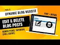 PHP MySQL Admin Panel Tutorial Edit Delete Blog Posts Full Guide The Code Streak