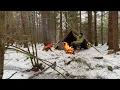 Lagu Solo Winter Bushcraft in Norway | Old Norwegian Military Tent \u0026 Campfire 