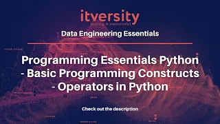 Programming Essentials Python - Basic Programming Constructs