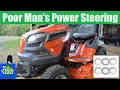 Husqvarna Garden Tractor Mower Poor Man s Power Steering Part 1 Reduce Steering Effort for Cheap