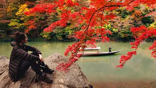 is this paradise autumn in arashiyama japan