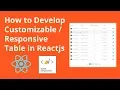 How to Develop Table in Reactjs
