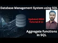 Tutorial 12 Aggregate functions in SQL