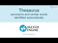 Thesaurus - synonyms and similar words identified automatically