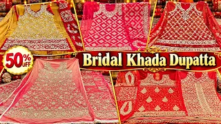 Wedding Special Bridal Traditional Pakistani Stylke Khada Dupatta With Juthi Batwa #50%OFF