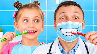 La rutina matutina de Maya para cepillarse los dientes | Canciones infantiles