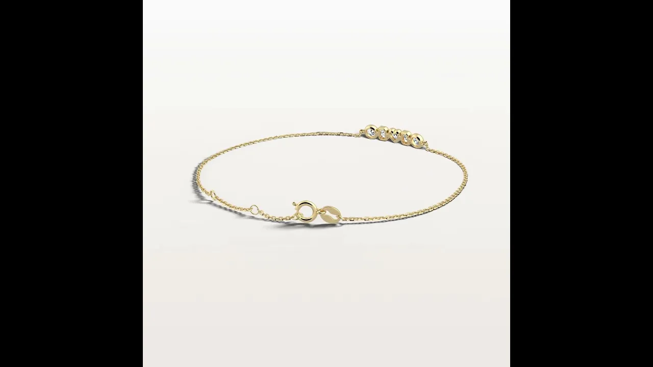 5-Stone Bezel Multi-Shape Lab-Grown Diamond Bracelet in 14K Gold/Platinum