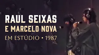 Raul Seixas e Marcelo Nova gravando "Muita Estrela, Pouca Constelação" (1987)