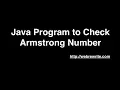 Armstrong Number in Java