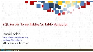 SQL Server Temp Table Vs Table Variable