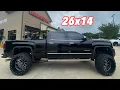 TRUCK THAT STARTED THE BEEF Lifted GMC on CHROME FTS lift and NEW 26x14 Hardcore Vaccine