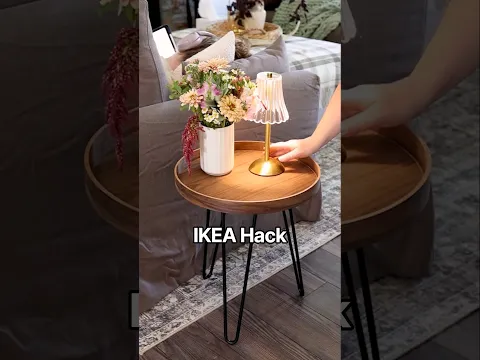 You donβt need to drop $200 on a designer side table to get something unique for your home #ikeahack