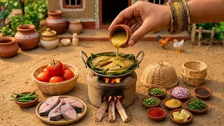 Special Bengali Fish Paturi Recipe at Home 🐟 Satisfying Masala Curry Food ASMR 😋 Tini Foodkey