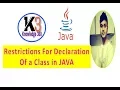 Restrictions For Declaration Of Class In Java Java Technocrat Hindi