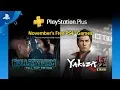 PlayStation Plus - Free Games Lineup November 2018 PS4
