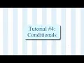 On One Condition Tutorial Conditional Statements
