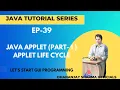 EP-39 Java Tutorial Java Applet - 1 Applet Life Cycle