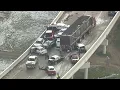 Slick roads cause 20-car pileup on I-696 ramp to I-94 in Roseville