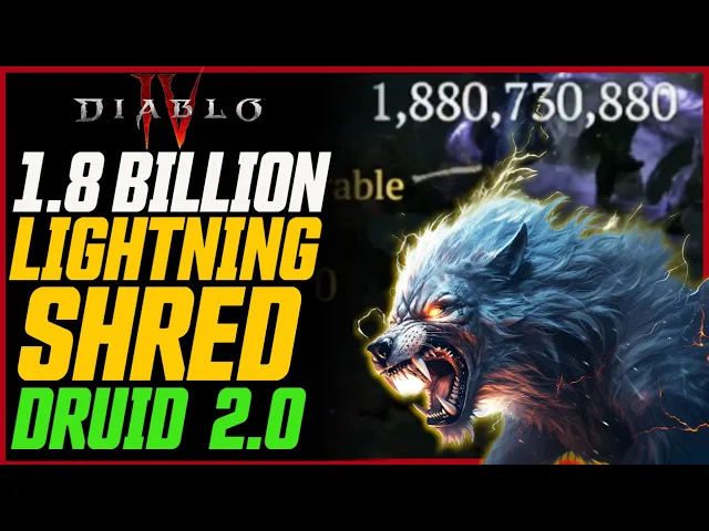 1.8 BILLION DAMAGE SHRED!  FASTEST BUILD IN DIABLO! // Diablo 4 Lightning Shred Druid 2.0