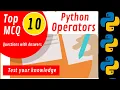 Operators in Python MCQ Quiz Python Operators Python for Beginners Python Programming Python