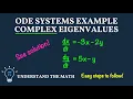 Systems of Differential Equations Complex Eigenvalues Step-by-Step Example